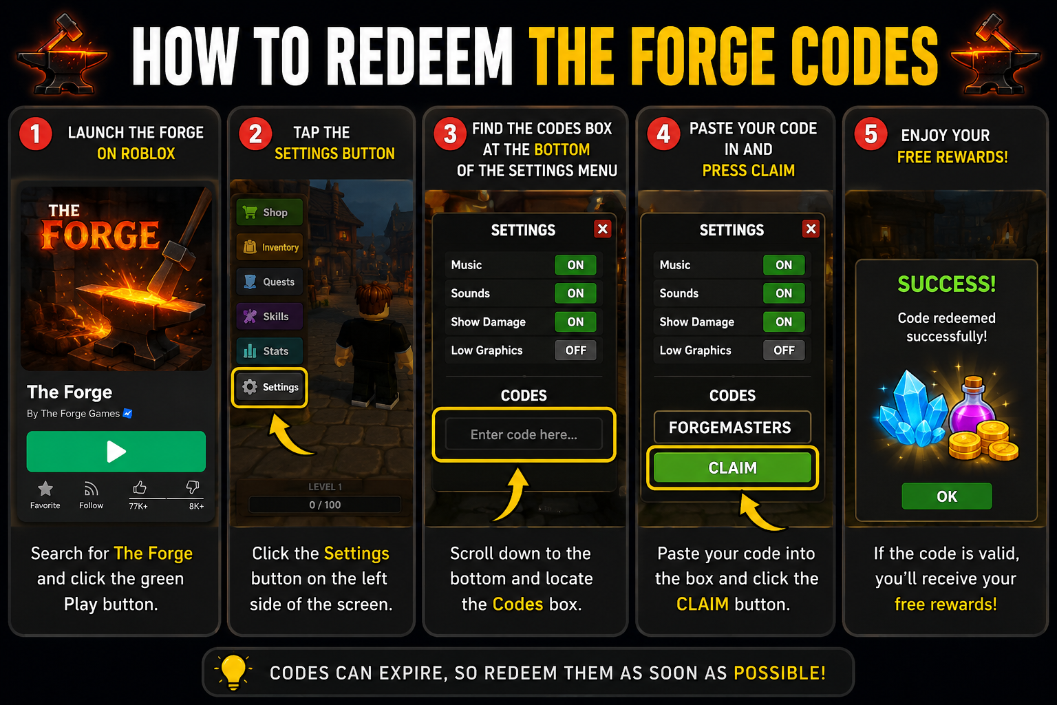 Redeem The Forge Codes