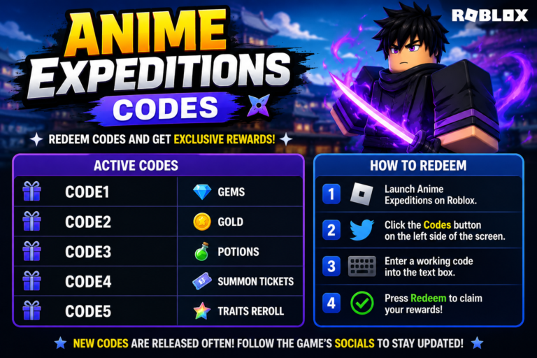 Anime Expeditions Codes
