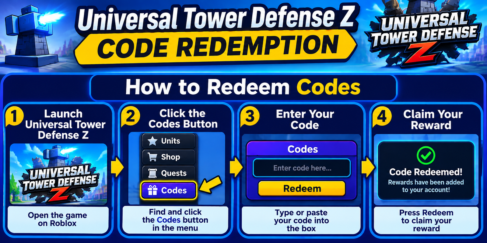 Universal Tower Defense Z code